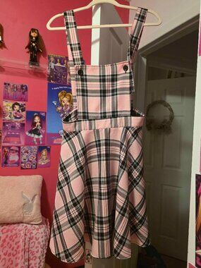 Hellbunny Pink and Black overall dress